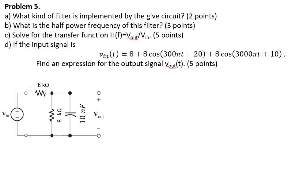 Solved Problem 5. a) What kind of filter is implemented by | Chegg.com
