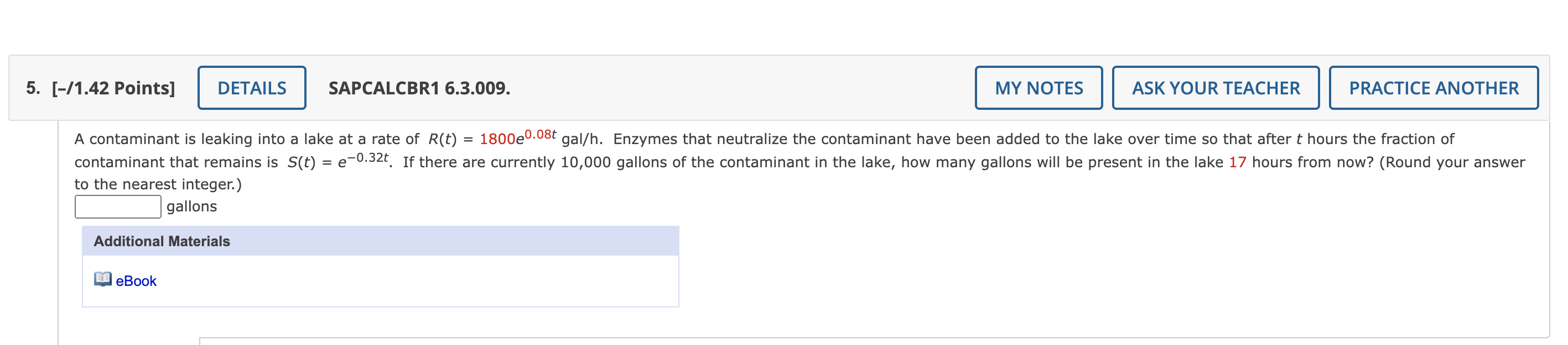 Solved to the nearest integer.) ]gallons | Chegg.com