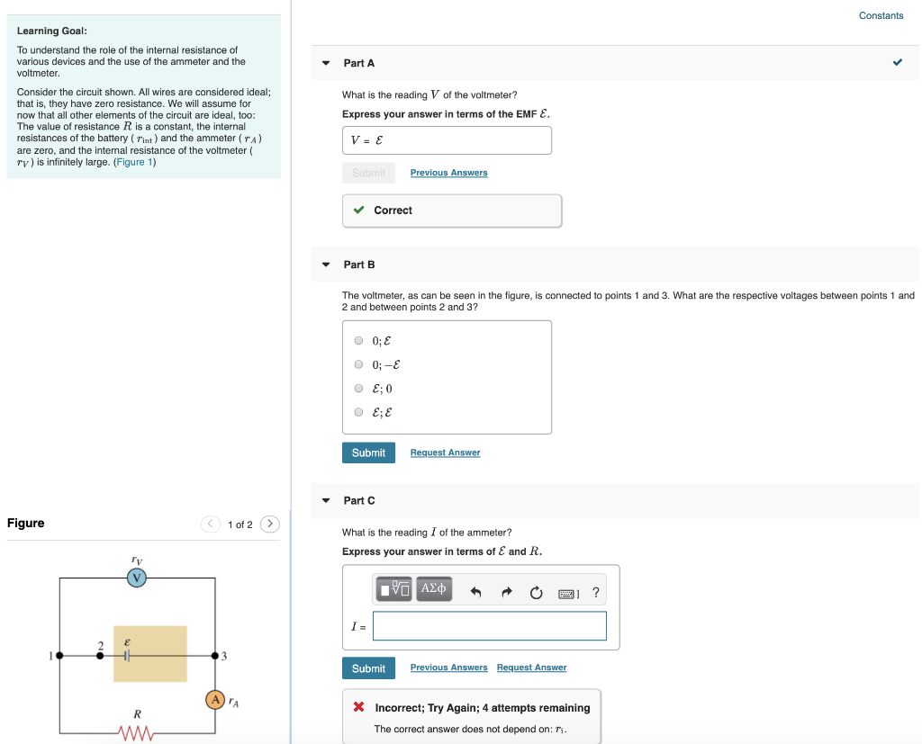 Solved Constants Learning Goal: To understand the role of | Chegg.com