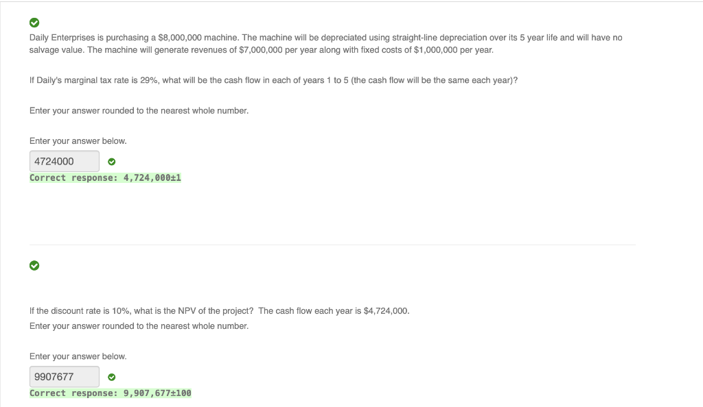 Solved Daily Enterprises is purchasing a 8,000,000 machine.