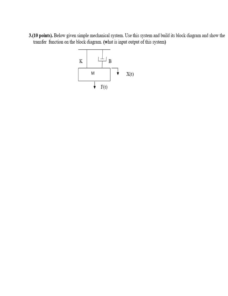 Solved 3.(10 points). Below given simple mechanical system. | Chegg.com