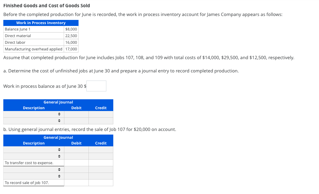 Solved Finished Goods and cost of Goods Sold Before the | Chegg.com