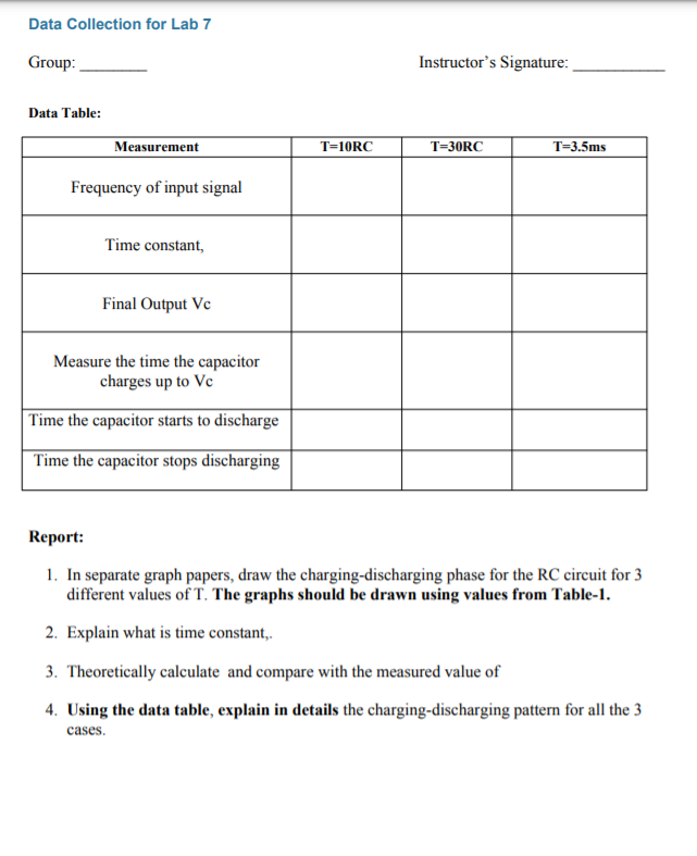 Solved Data Collection for Lab 7 Group: Instructor's | Chegg.com