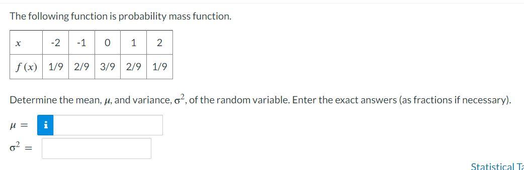 Solved The following function is probability mass function. | Chegg.com