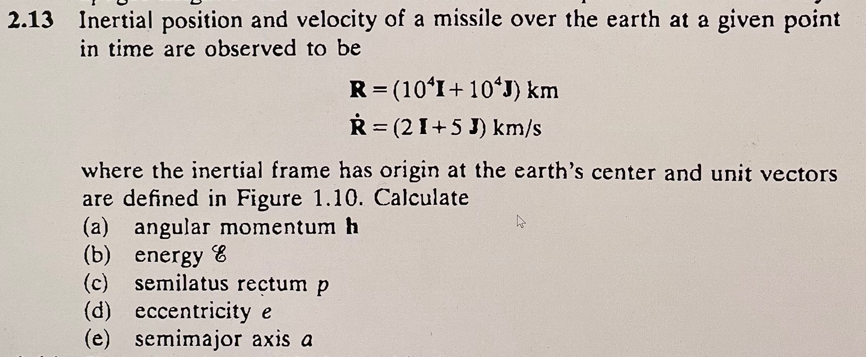 Inertial position and velocity of a missile over the | Chegg.com