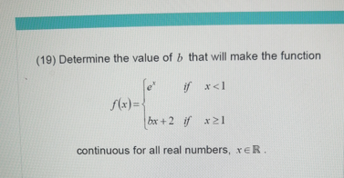 Solved (19) Determine The Value Of B That Will Make The | Chegg.com