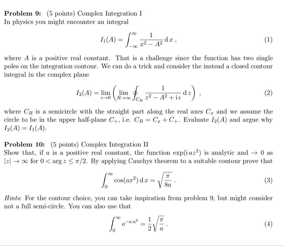 Solved my homework topic is complex analysis. The lecture | Chegg.com