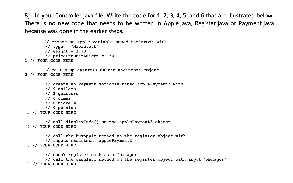 7) In your Controller.java file. Write the code for | Chegg.com