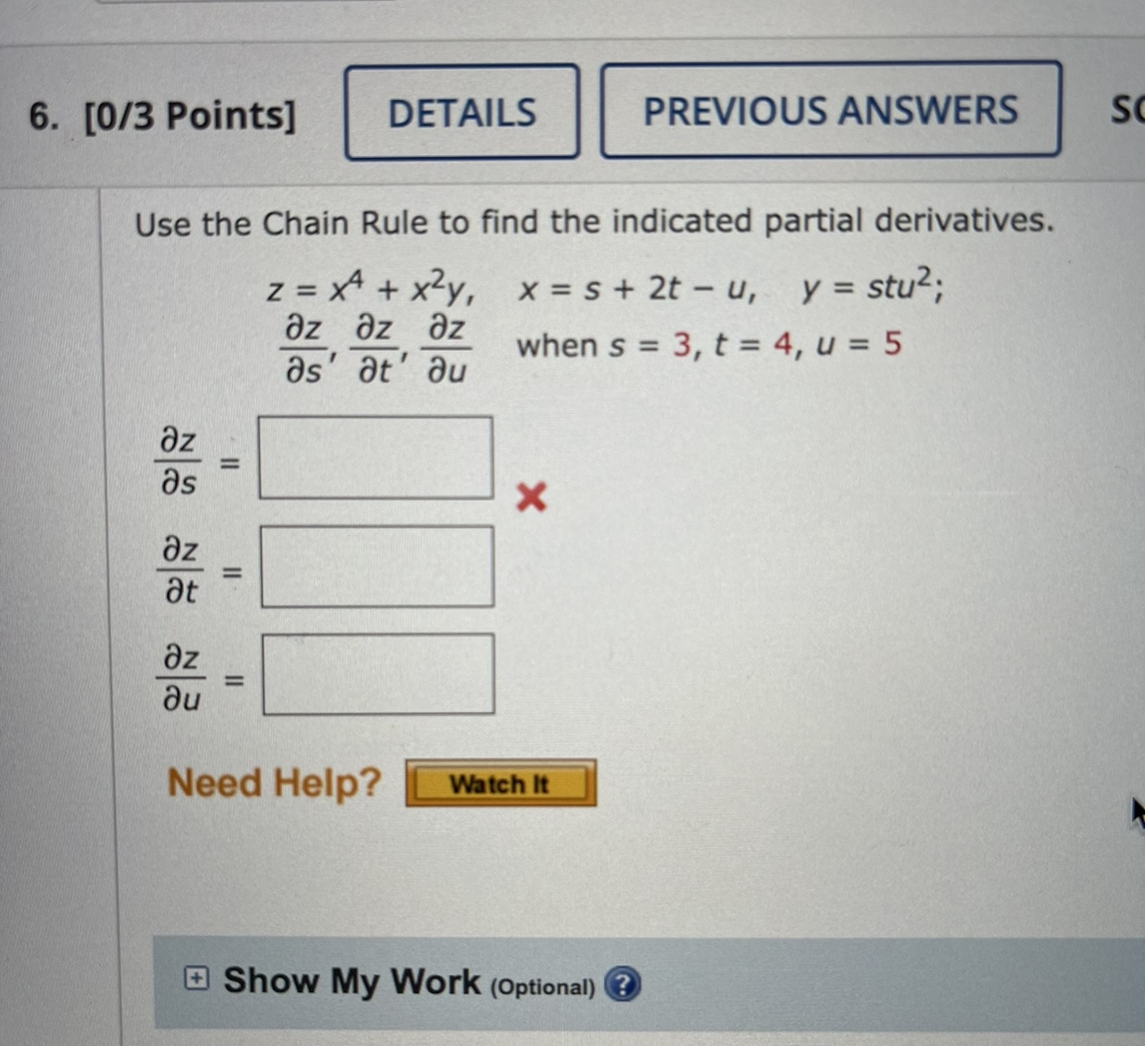 Solved Use the Chain Rule to find the indicated partial | Chegg.com