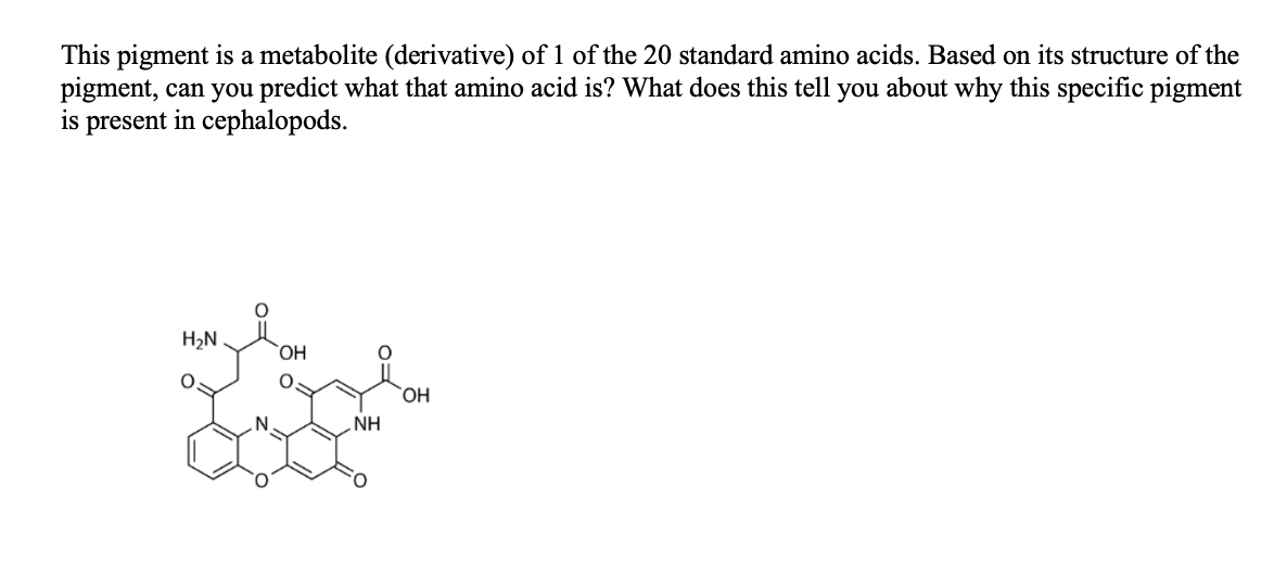 Solved This Pigment Is A Metabolite (derivative) Of 1 Of The | Chegg.com