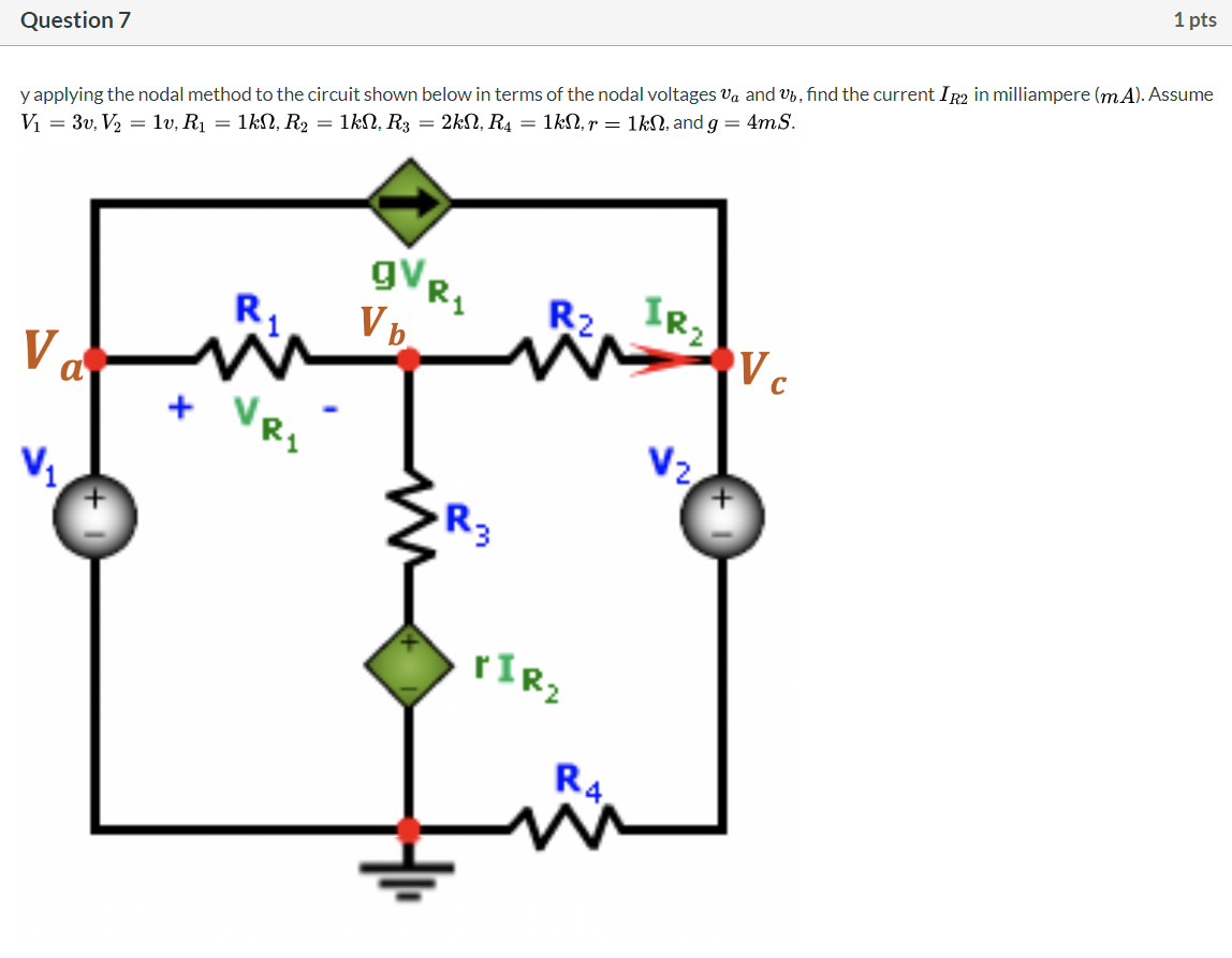 Solved By applying the nodal method to the circuit shown | Chegg.com