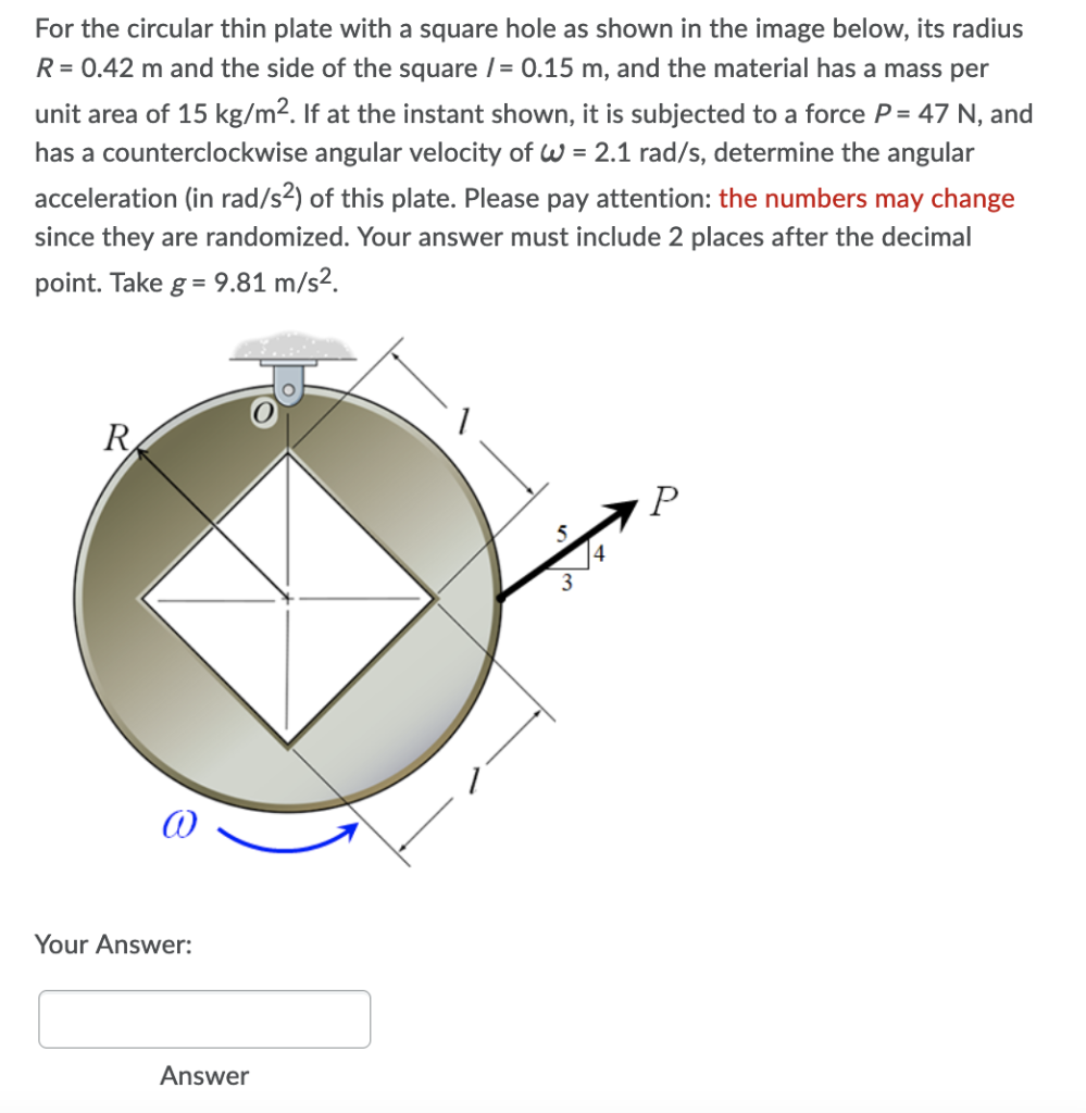 Solved For the circular thin plate with a square hole as | Chegg.com
