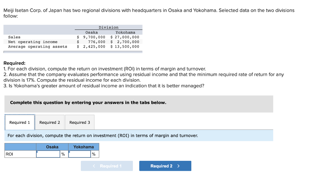 Solved Meiji Isetan Corp. of Japan has two regional | Chegg.com