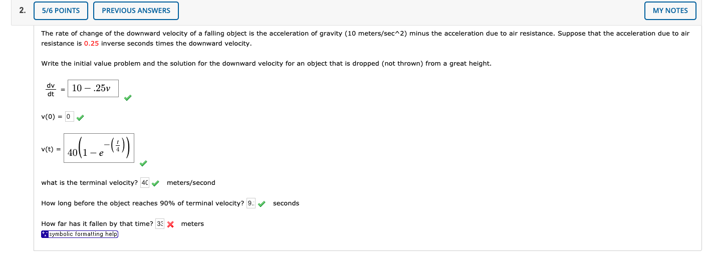 Solved 5 6 POINTS PREVIOUS ANSWERS MY NOTES The rate of Chegg