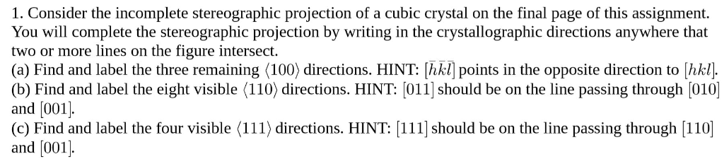 1. Consider the incomplete stereographic projection | Chegg.com