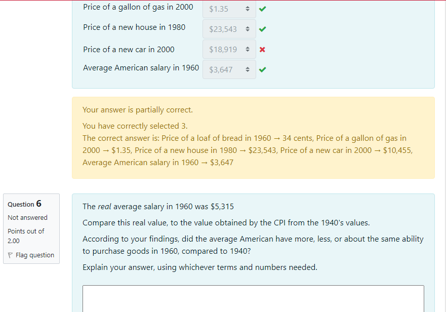 Solved The Real Average Salary In 1960 Was 5 315 Compare Chegg