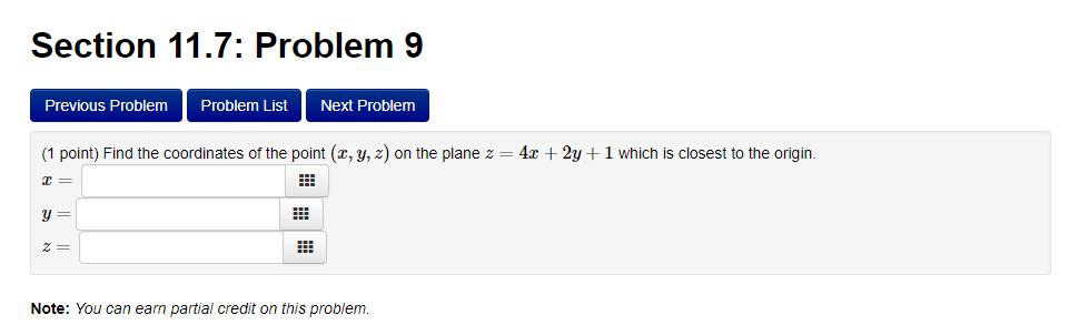 Solved Section 11.7: Problem 9 Previous Problem Problem List | Chegg.com