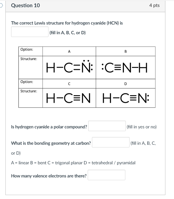 hydrogen cyanide lewis structure