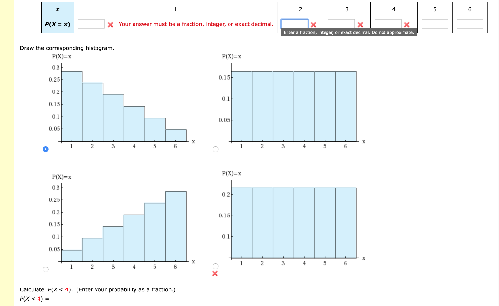 Solved 2 4 5 6 P X X X Your Answer Must Be A Fract Chegg Com