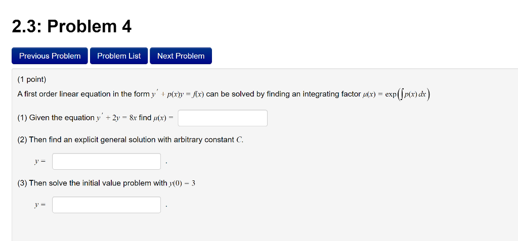 Solved 2.3: Problem 4 Previous Problem Problem List Next | Chegg.com