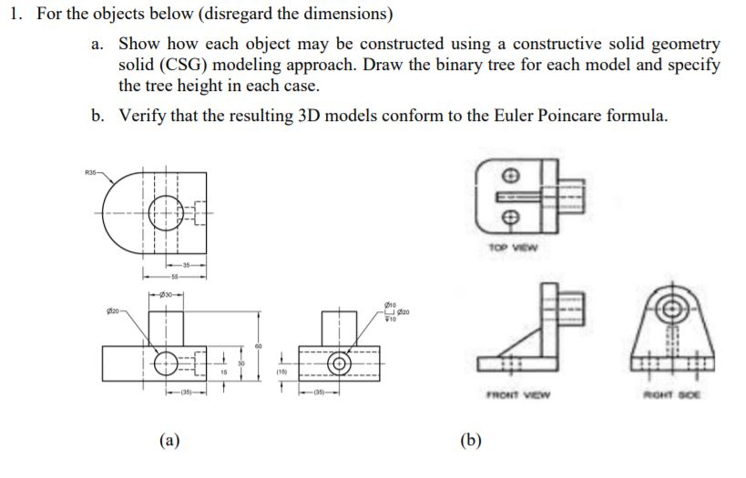 Solved 1. For the objects below (disregard the dimensions) | Chegg.com