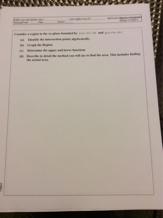 Solved Las4 digts of your MATH 2414 Signature Assignment RSt | Chegg.com