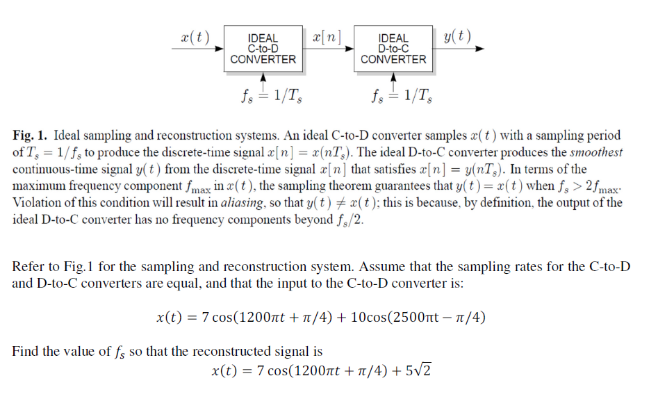 Solved C-to-D CONVERTER D-to-C CONVERTER Fig. 1. Ideal | Chegg.com