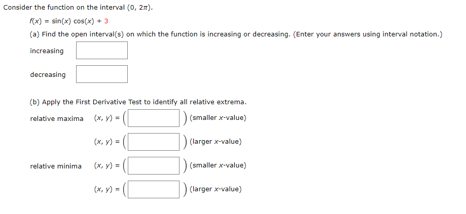 Solved Consider the function on the interval (0, 2m) fx) | Chegg.com