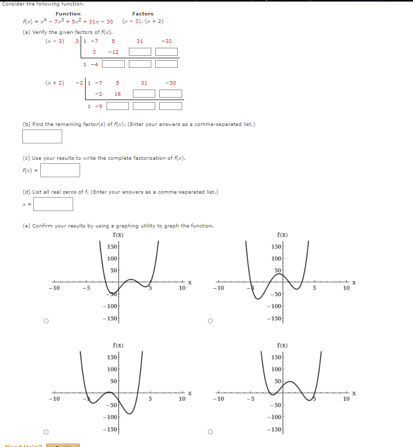 Solved Consider The Following Function. Function F(x) = X4 - | Chegg.com