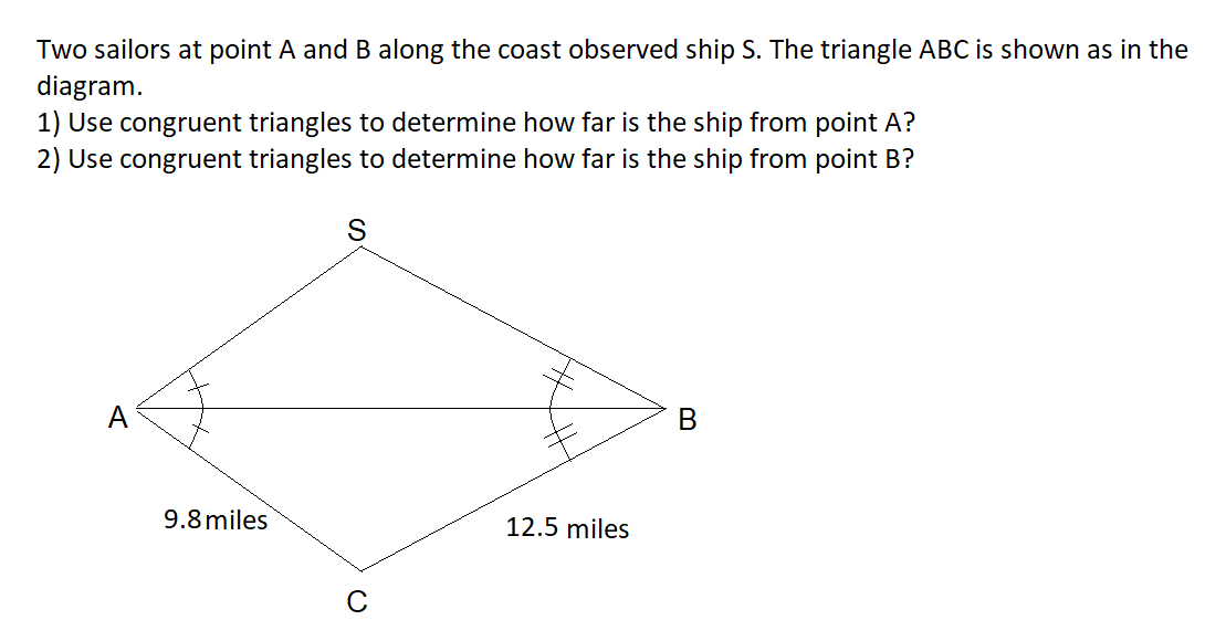 Solved Two sailors at point A and B along the coast observed | Chegg.com