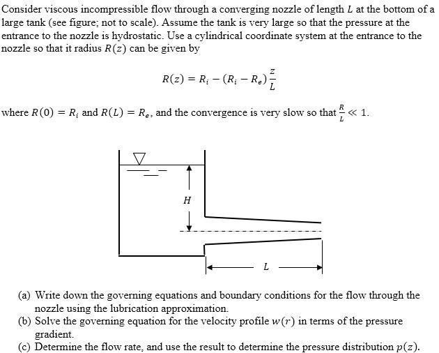 Consider Viscous Incompressible Flow Through A | Chegg.com