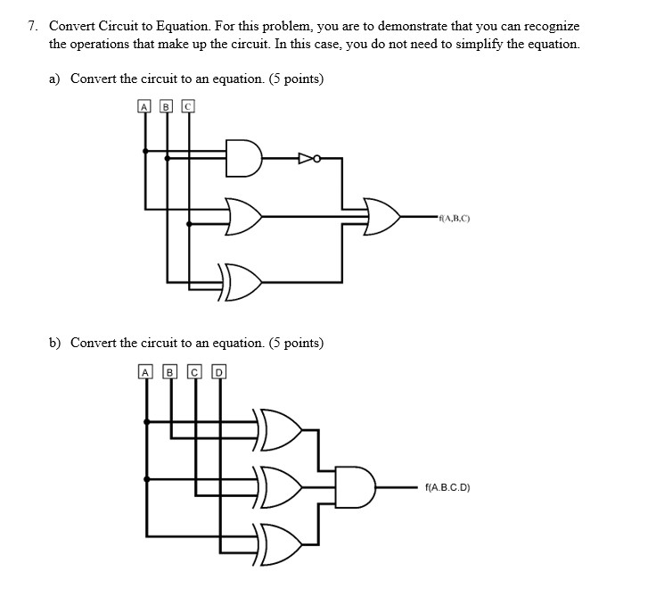 Solved 7. Convert Circuit to Equation. For this problem, you | Chegg.com