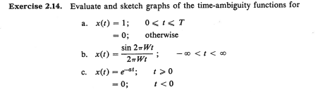 Solved Evaluate and sketch graphs of the time-ambiguity | Chegg.com
