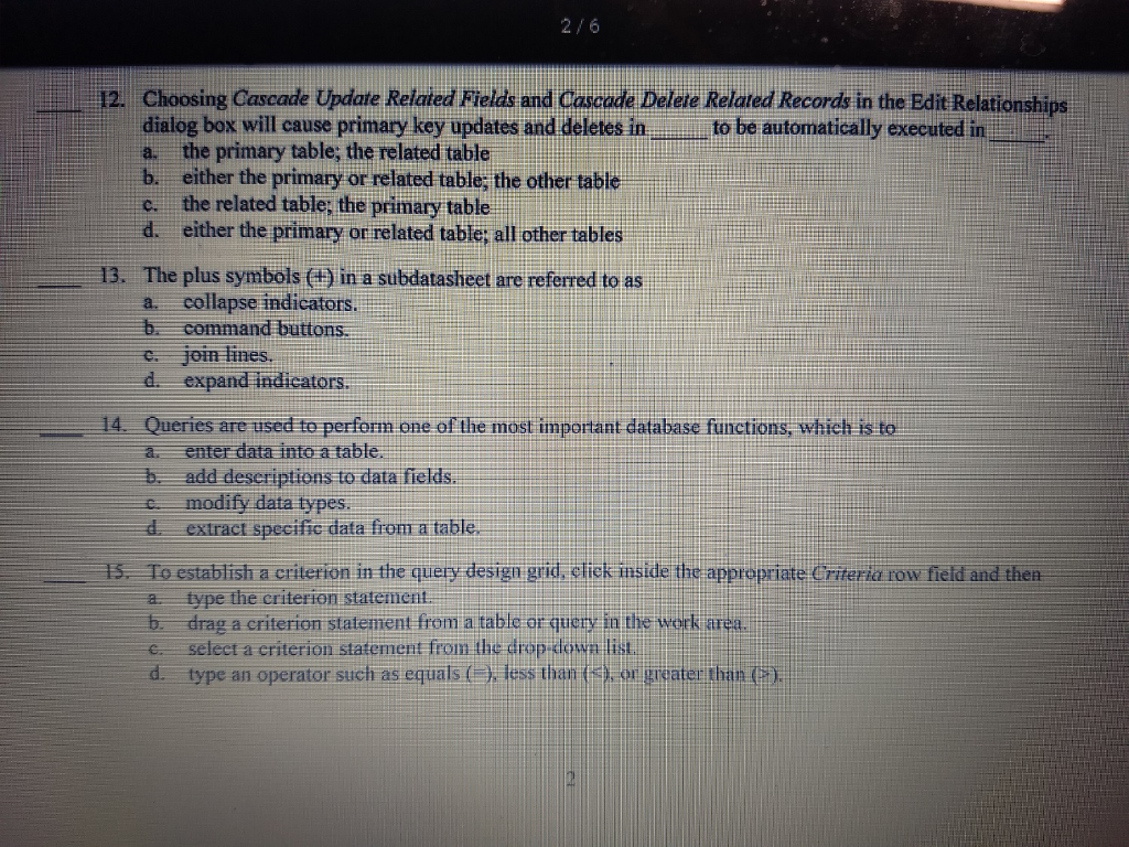 Solved 2/6 Choosing Cascade Update Related Fields and