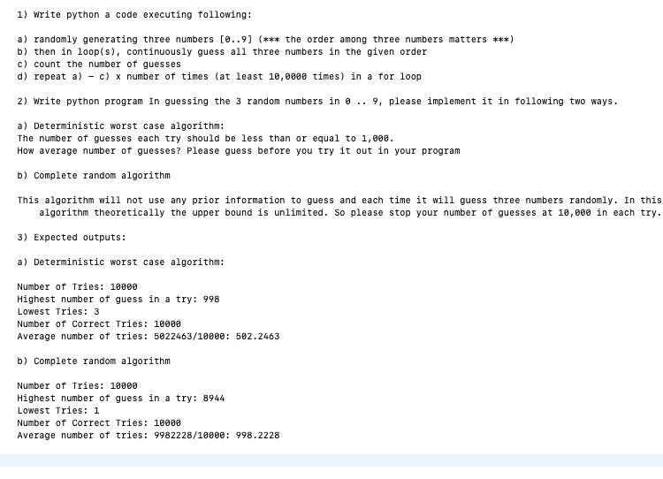 Solved 1) Write python a code executing following: a) | Chegg.com