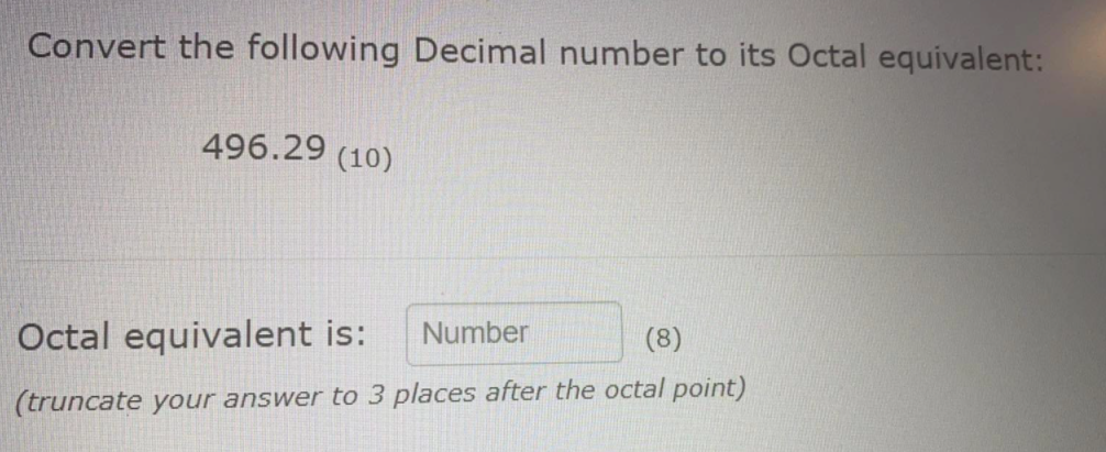 convert the following decimal number to its equivalent octal 1920