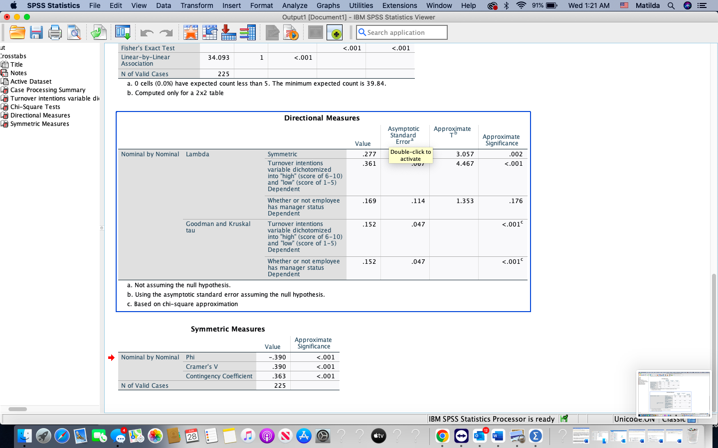 Solved Report Cramér’s V statistic and interpret it in two