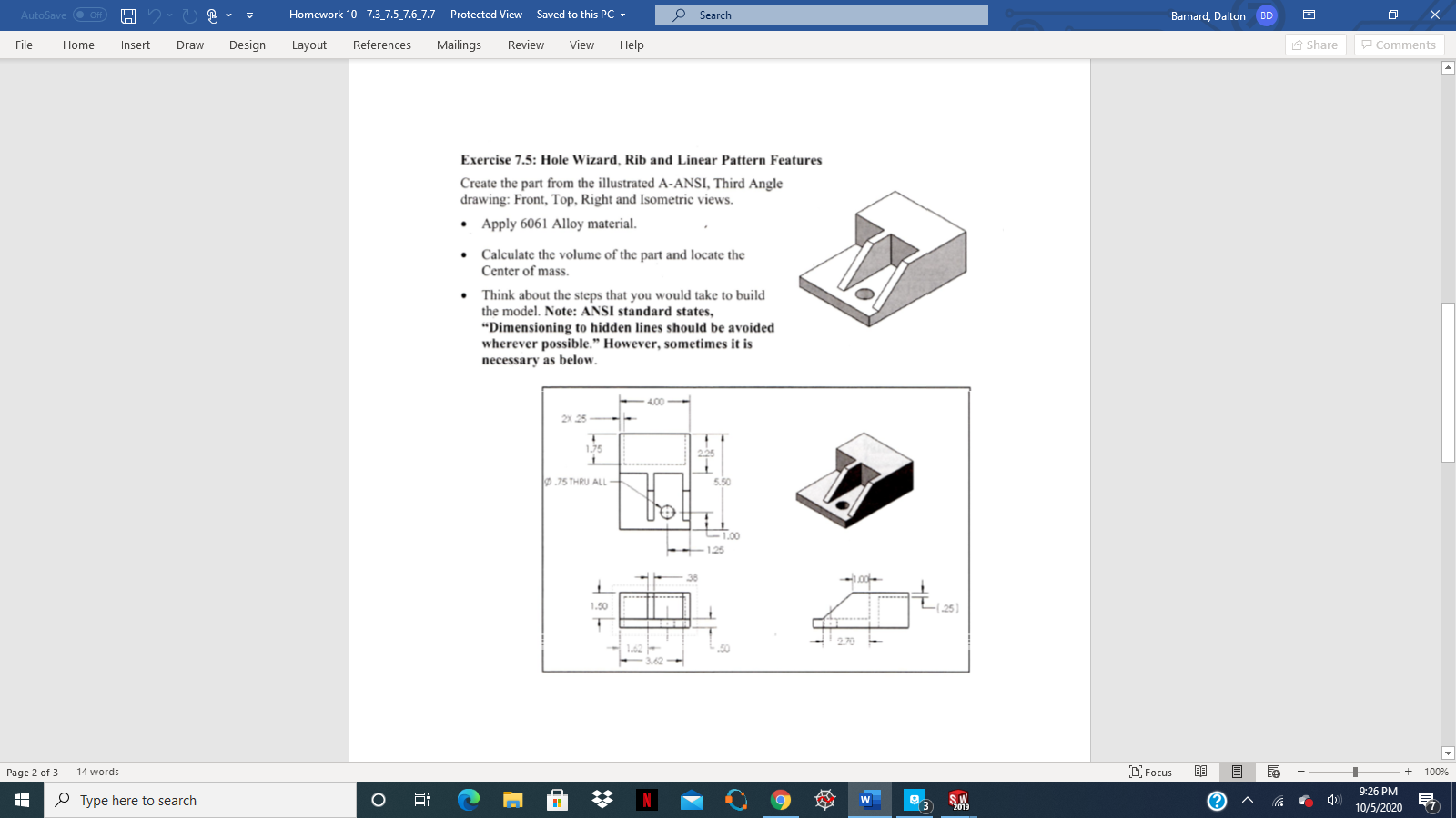 Solved AutoSave H Homework 10 - 7.3 7.5 7.6 7.7 - Protected | Chegg.com