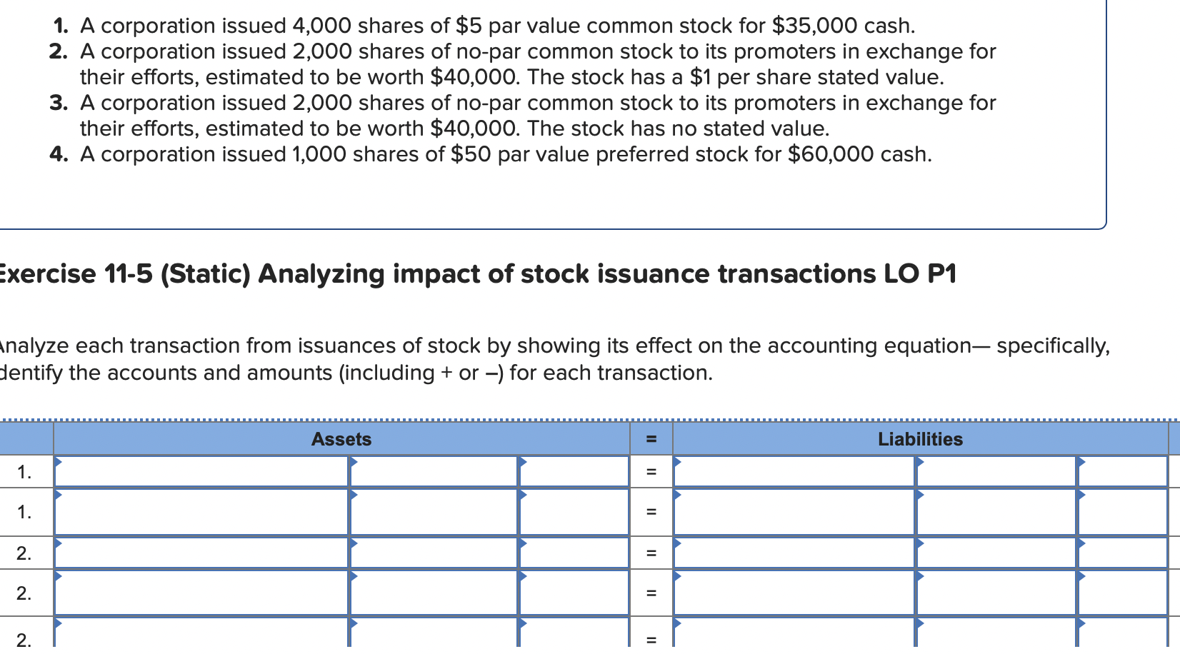 Solved 1. A Corporation Issued 4,000 Shares Of $5 Par Value | Chegg.com