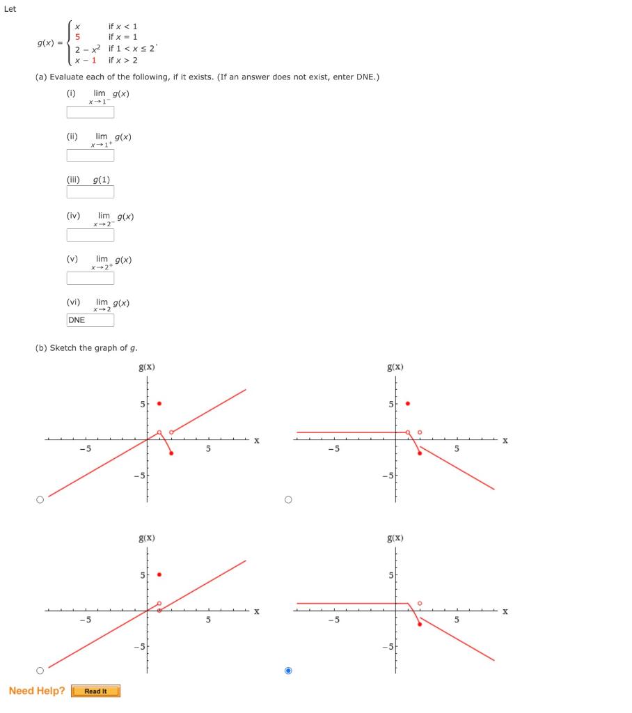 Solved G X ⎩⎨⎧x52−x2x−1 If X