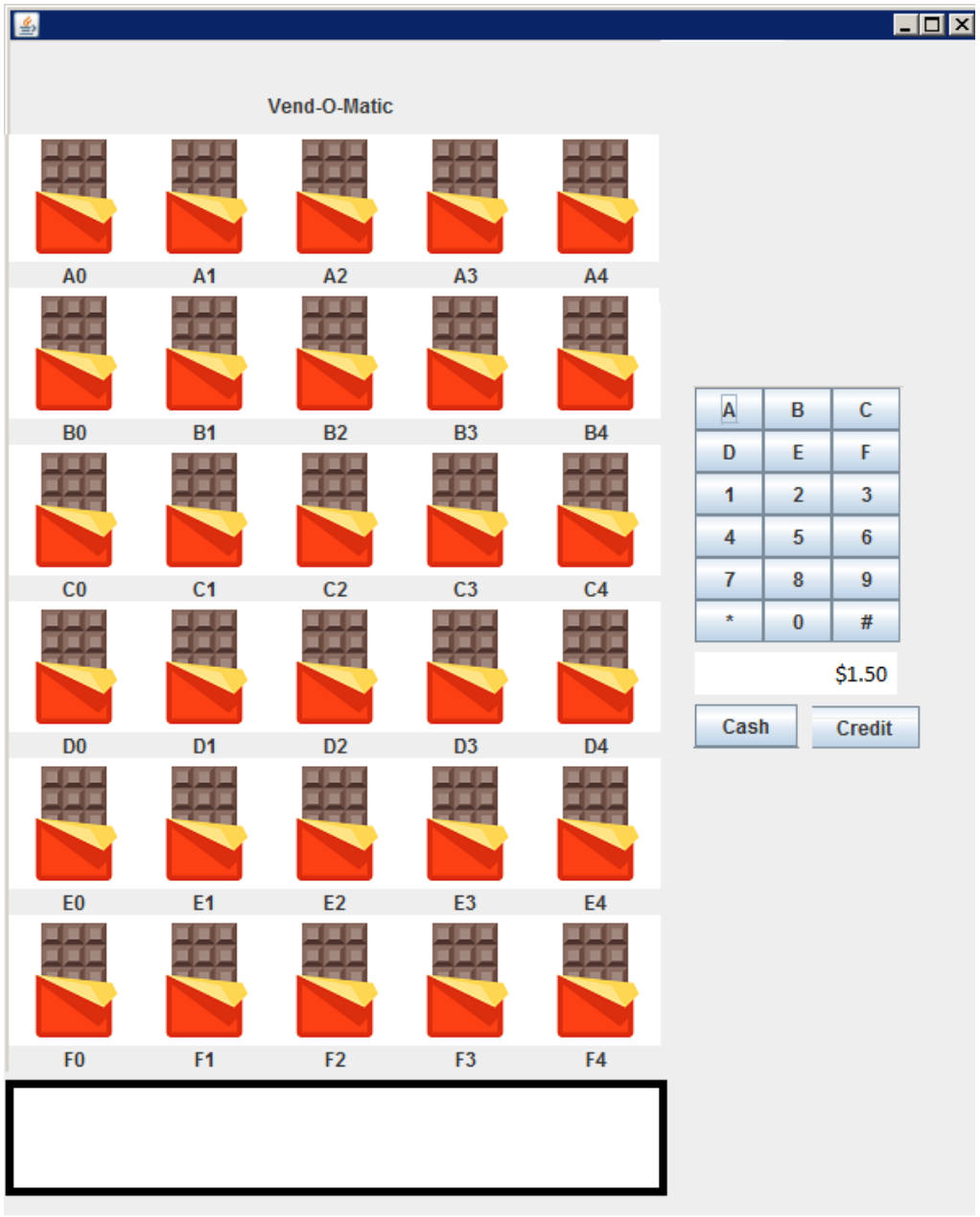 Solved Create the GUI for a vending machine. Does not have | Chegg.com
