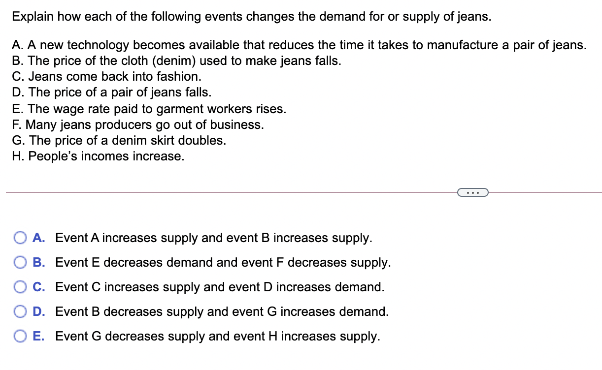 Solved Explain how each of the following events changes the