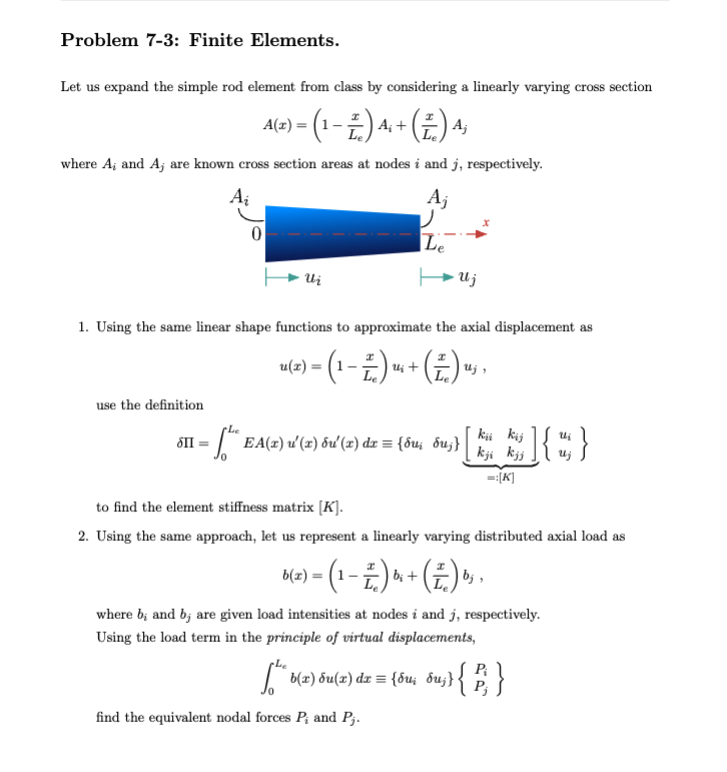 Solved Problem 7 3 Finite Elements Let Us Expand The 6045