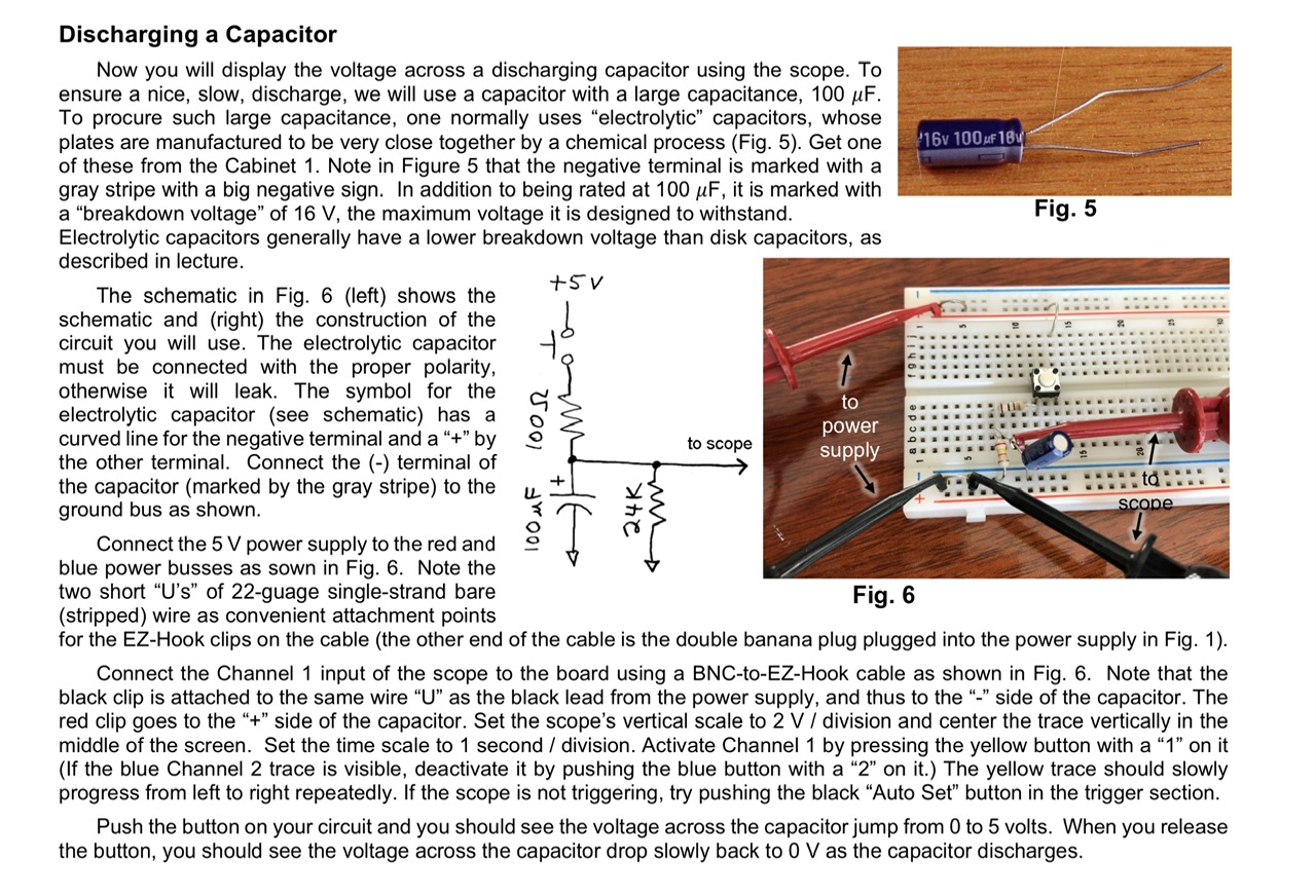 Solved Discharging a Capacitor Now you will display the | Chegg.com