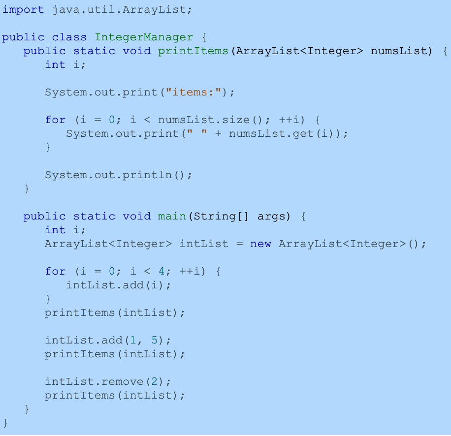 Solved import java.util.ArrayList; public class | Chegg.com