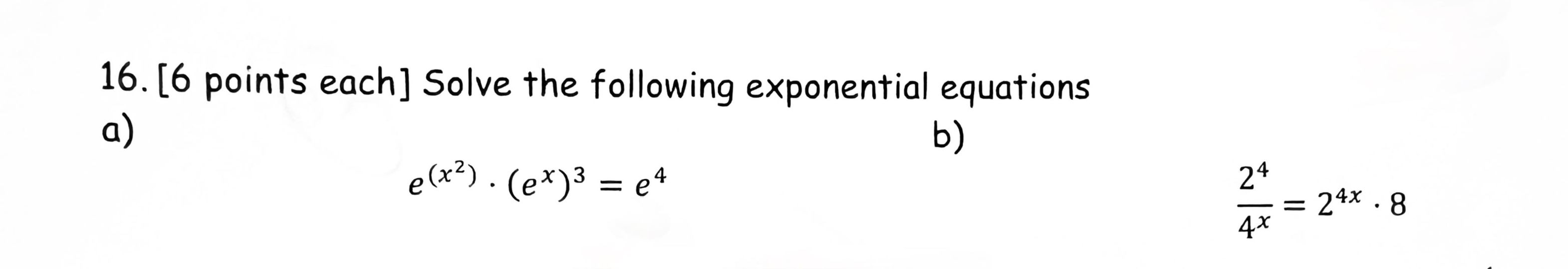 Solved 6 ï Points Each ï Solve The Following Exponential Chegg Solved 6 ï Points Each ï Solve The Following Exponential Chegg