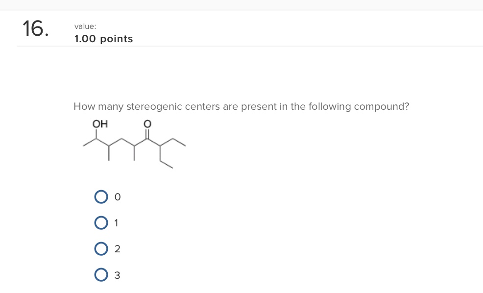 Solved 16 100 Points How Many Stereogenic Centers Are 5569