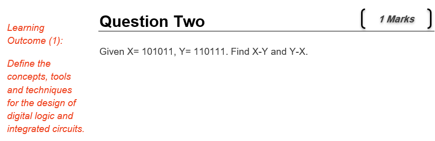 Solved Given X=101011,Y=110111. Find X−Y and Y−X | Chegg.com