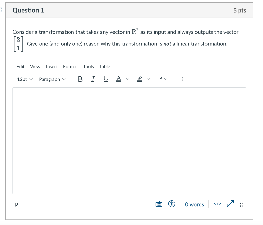 Solved Consider a transformation that takes any vector in R2 | Chegg.com
