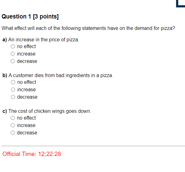 Solved Question 1 [3 points] What effect will each of the | Chegg.com